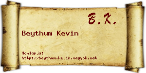 Beythum Kevin névjegykártya